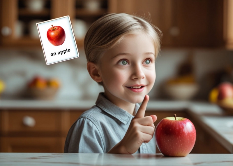 L'apprentissage des langues comme activité partagée Des parents aident leur enfant à apprendre l'anglais grâce à une application.