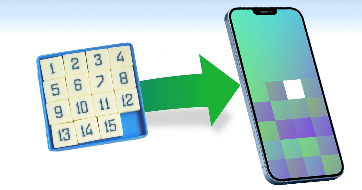 The 140-year evolution of sliding tile puzzles Timeline infographic showing sliding puzzle evolution from 1880 to present