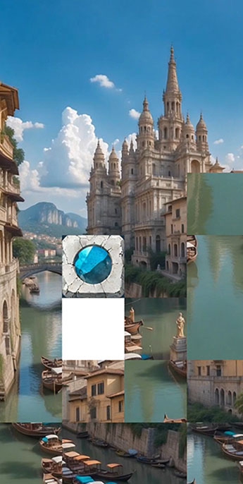 Пазл с изображением старинного города в движении