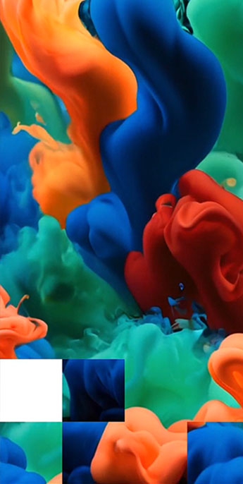 Абстрактная головоломка в движении Анимированные пазлы с разноцветным дымом