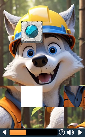 Пазл волк играет роль строителя Коллекция пазлов с животными - волк строитель